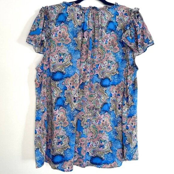 Paisley Collection Lot of 4 Various Brands 2X Blouse Tops Career Boho Colorful - Picture 3 of 12
